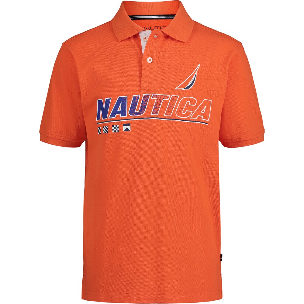 LITTLE BOYS' LOGO GRAPHICS POLO (4-7),Tropic Orange,large