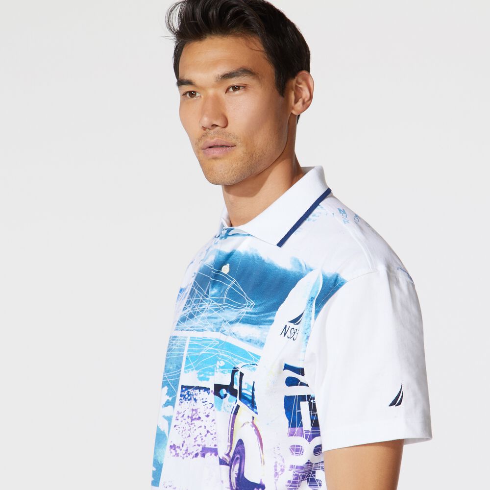 SURF CLUB GRAPHIC POLO,Bright White,large