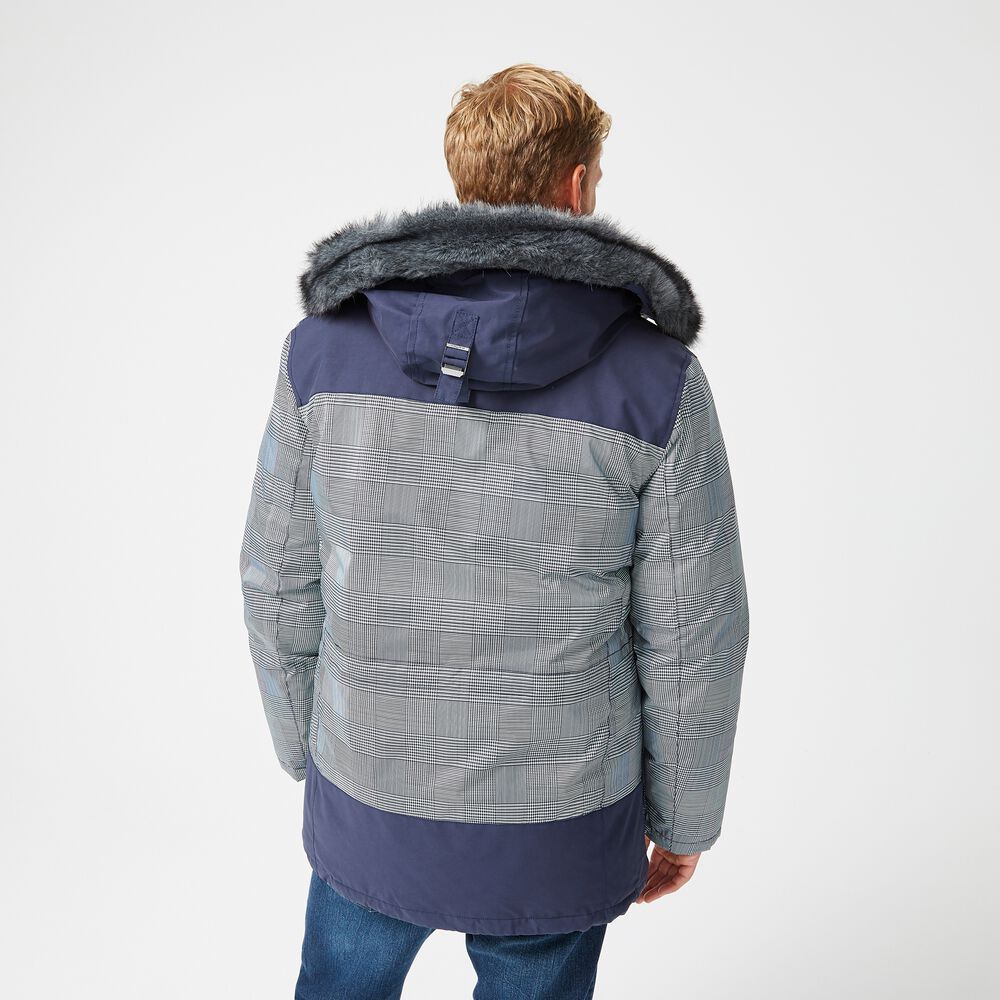 TEMPASPHERE FAUX-FUR-TRIMMED PARKA,Navy,large