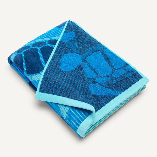 Neon Turtles Blue Beach Towel
