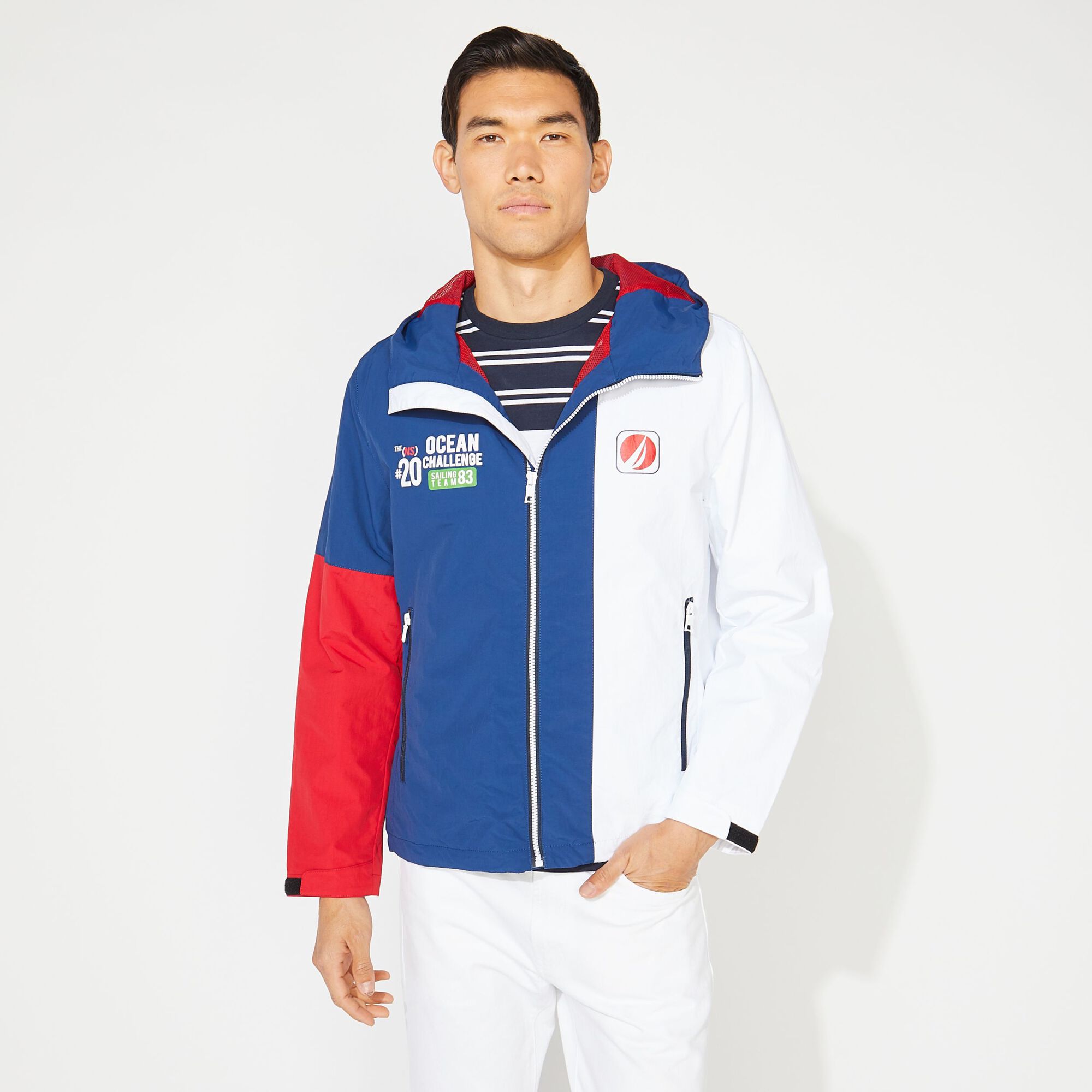 BIG & TALL LIGHTWEIGHT COLORBLOCK JACKET,Estate Blue,large