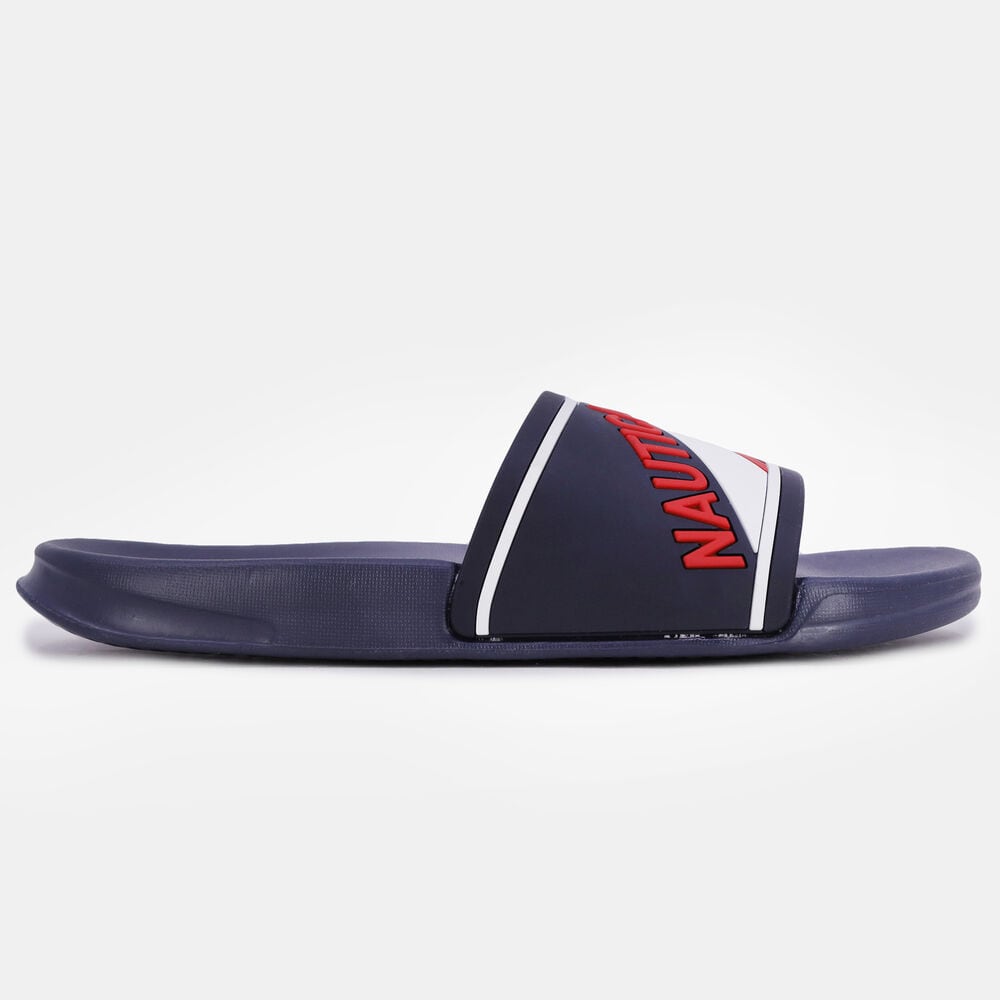 Stripe Slide Sandal,Nautica Red/Orange,large