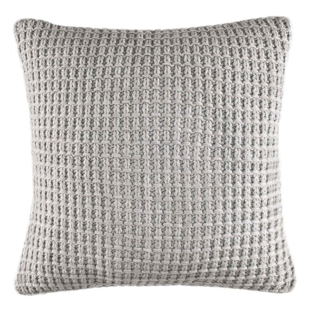 Fairwater Knit Throw Pillow,Haze Grey Heather,large