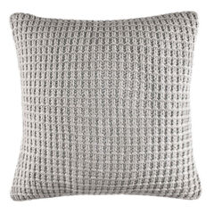 Fairwater Knit Throw Pillow,Haze Grey Heather,large