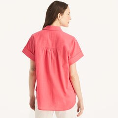 Solid Popover Top,Pink,large