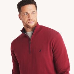 Big & Tall Navtech Quarter-Zip Sweater,Vintage Berry,large