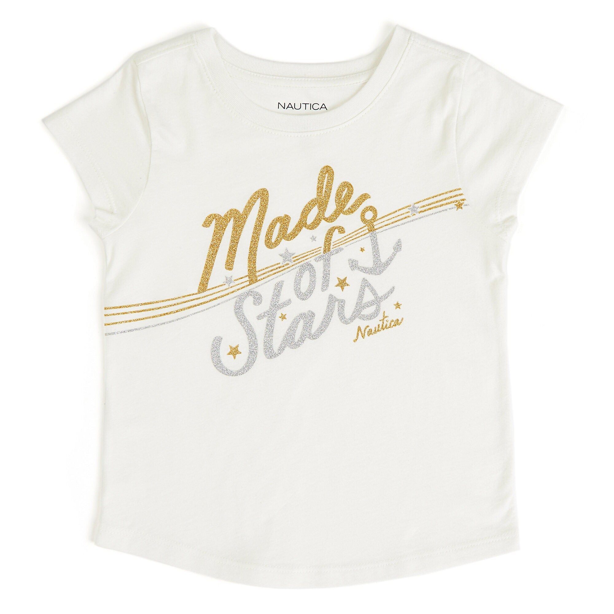 Toddler Girls' Made of Stars Tee (2T-4T),Bright White,large