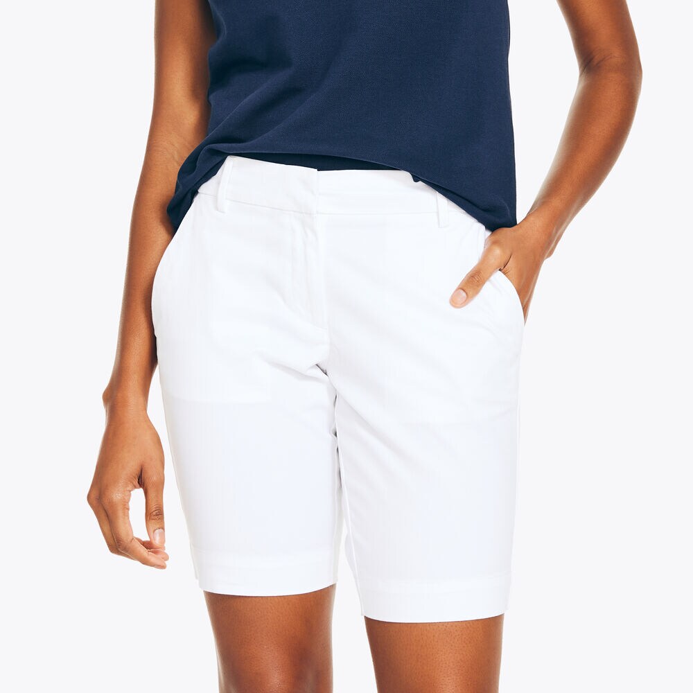 10" STRETCH-TWILL SHORT,Bright White,large