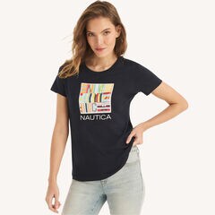 Heritage Foil Logo Graphic T-Shirt,Stellar Blue Heather,large