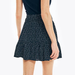SUSTAINABLY CRAFTED PRINTED PULL-ON SKIRT,Stellar Blue Heather,large