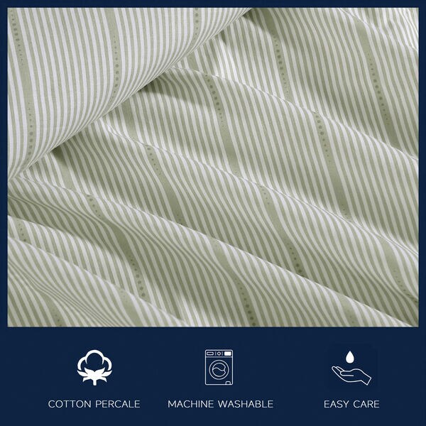 Ellipse Stripe Green Queen Sheet Set
