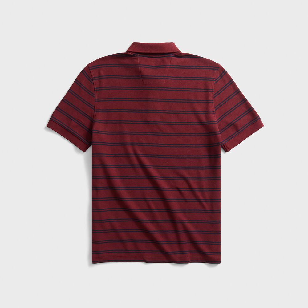 CLASSIC FIT STRIPED DECK POLO,Zinfandel,large