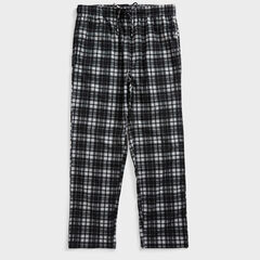 PLAID FLEECE SLEEP PANT,True Black,large