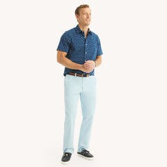 Big & Tall Navtech Classic Fit Printed Short-Sleeve Shirt,Estate Blue,large