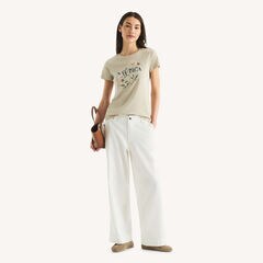 Floral Logo Graphic T-Shirt,Silver,large