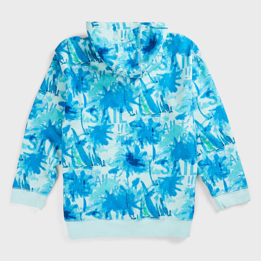 BIG & TALL PRINTED HOODIE,Aquabreeze,large