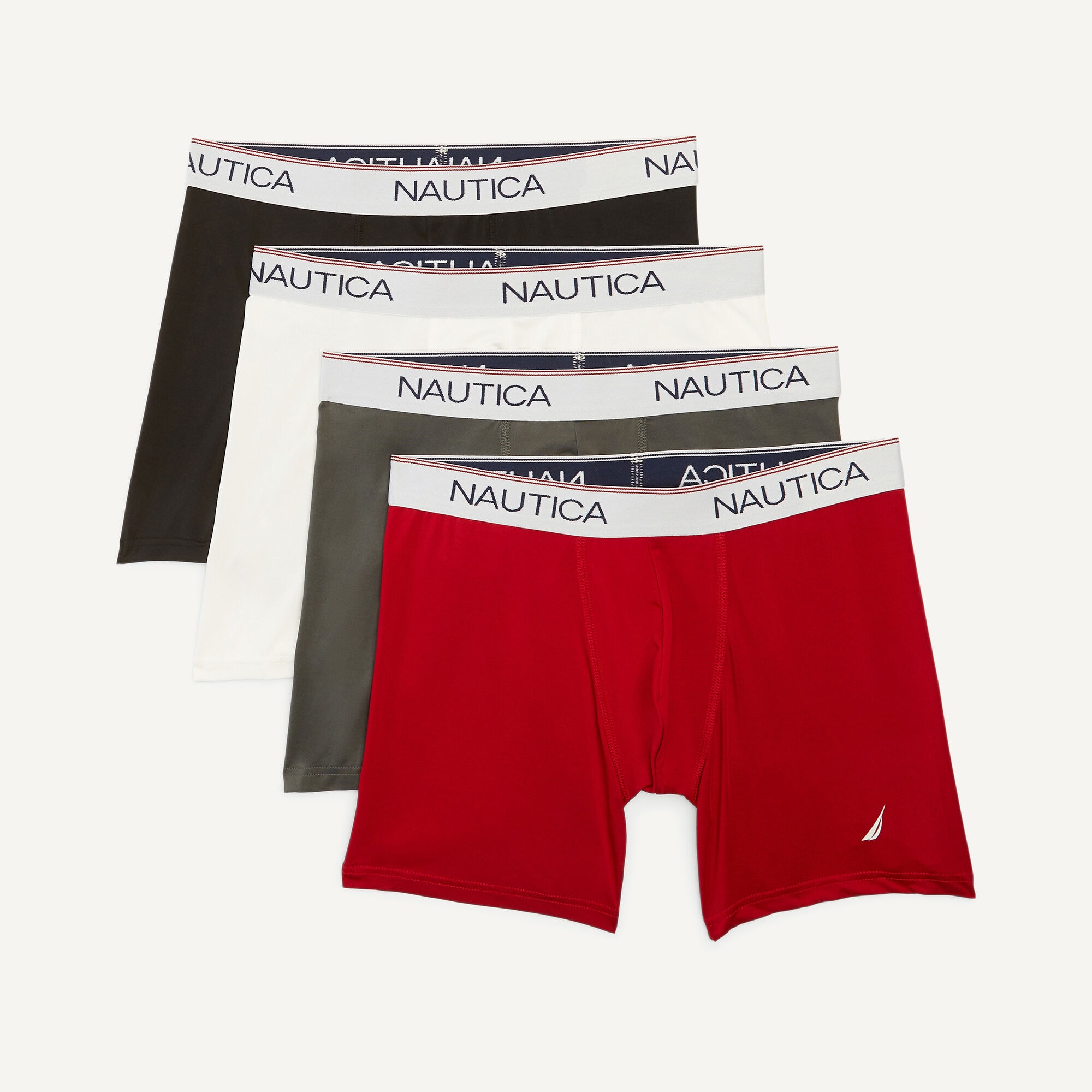 STRETCH PERFORMANCE BOXER BRIEFS, 4-PACK,Cardinal,large