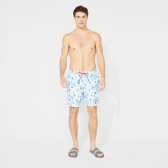 8" BOAT STRIPE PRINT SWIM,Bright White,large