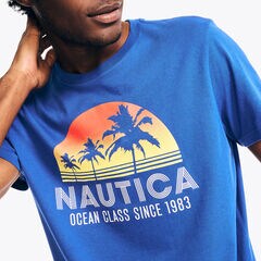 Sustainably Crafted Sunset Vibes Graphic T-Shirt,Bright Cobalt,large