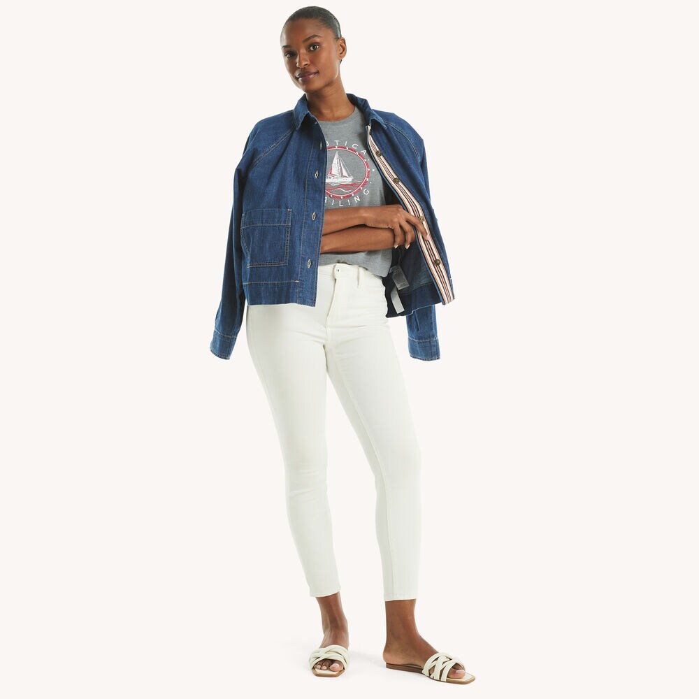 Heritage Sailboat Studded Graphic T-Shirt,Grey Heather,large