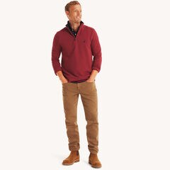 Quarter-Zip Pullover Sweatshirt,Vintage Berry,large