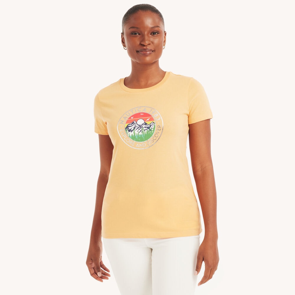 Great Outdoors Foil Graphic T-Shirt,Nasturtium,large