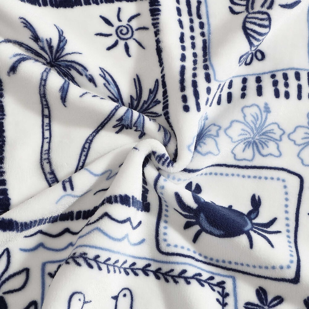 Beach Collage 50" X 70" Throw Blanket,Pure Deep Bay Wash,large