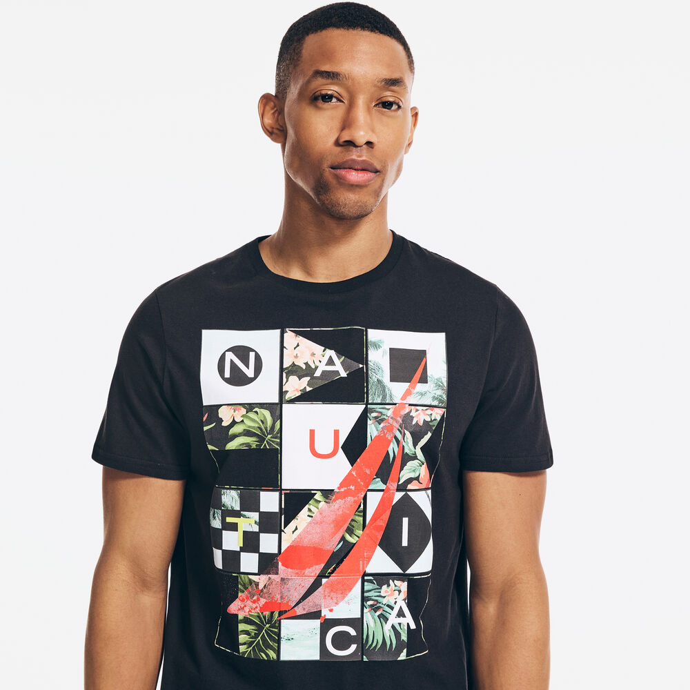 PUZZLE LOGO GRAPHIC T-SHIRT,True Black,large