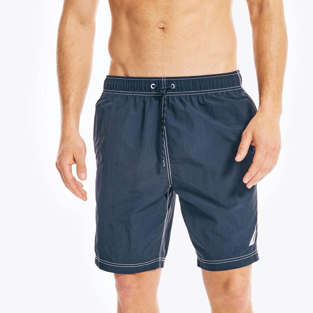 Big & Tall Anchor Full-Elastic Swim Trunks,Navy,large