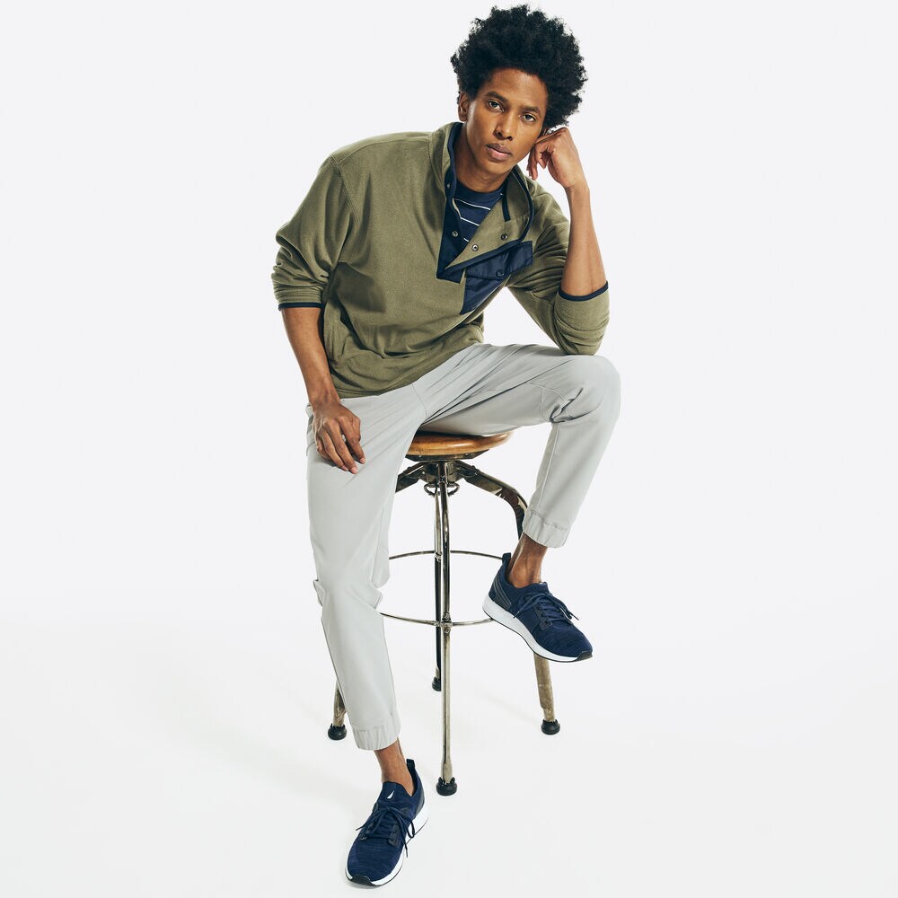 SNAP-BUTTON POCKET NAUTEX FLEECE,Hillside Olive,large