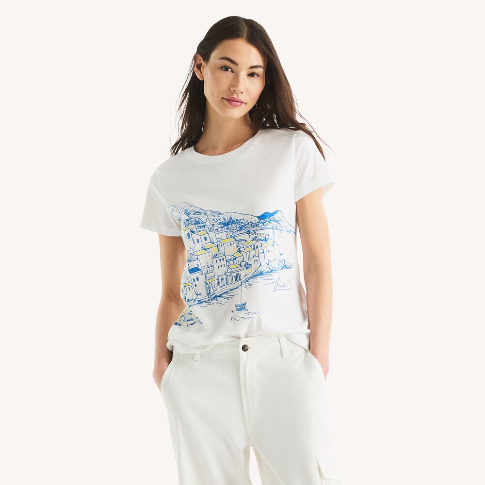 Landscape Graphic T-Shirt,Bright White,large