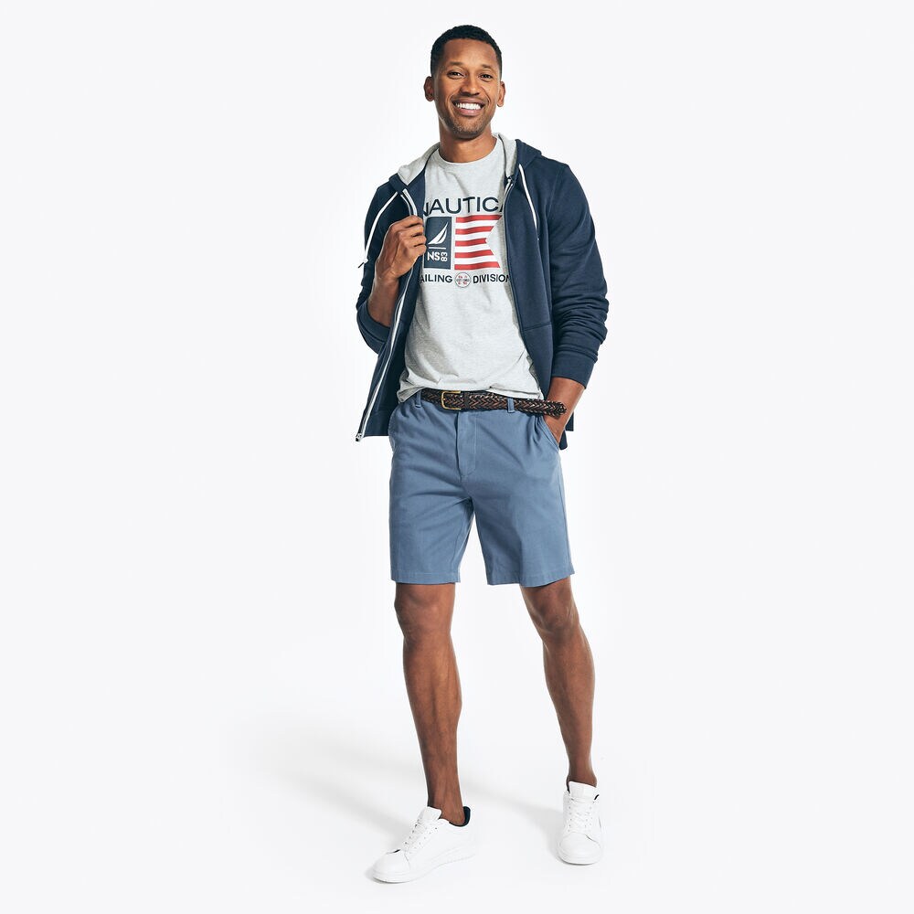 SUSTAINABLY CRAFTED USA SAILING DIVISION GRAPHIC T-SHIRT,Grey Heather,large