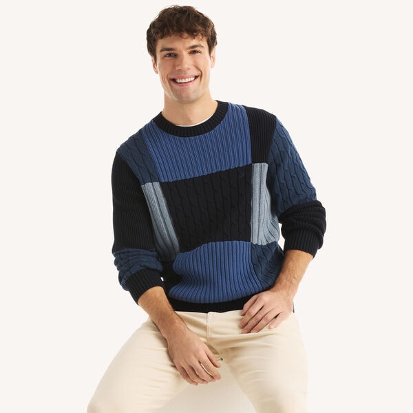 Patchwork Crewneck Sweater