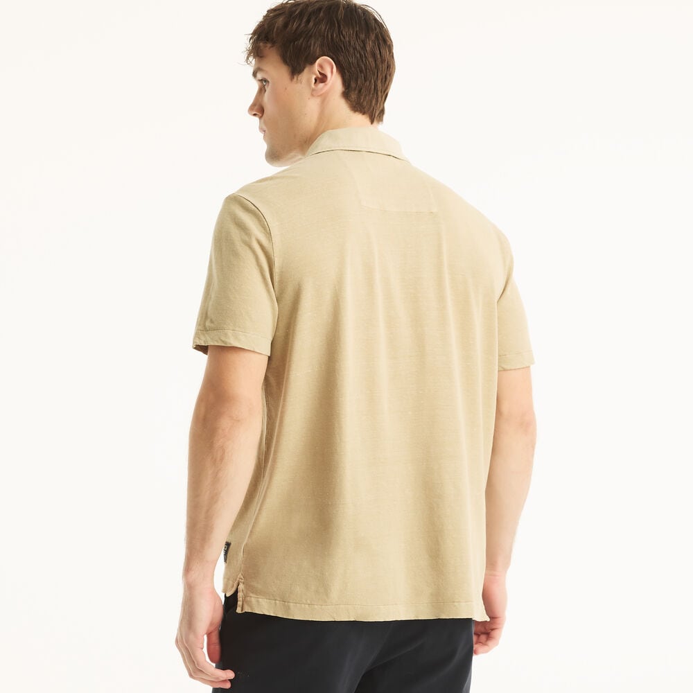 Nautica Jeans Co. Classic Fit Linen Polo,Woodsage,large