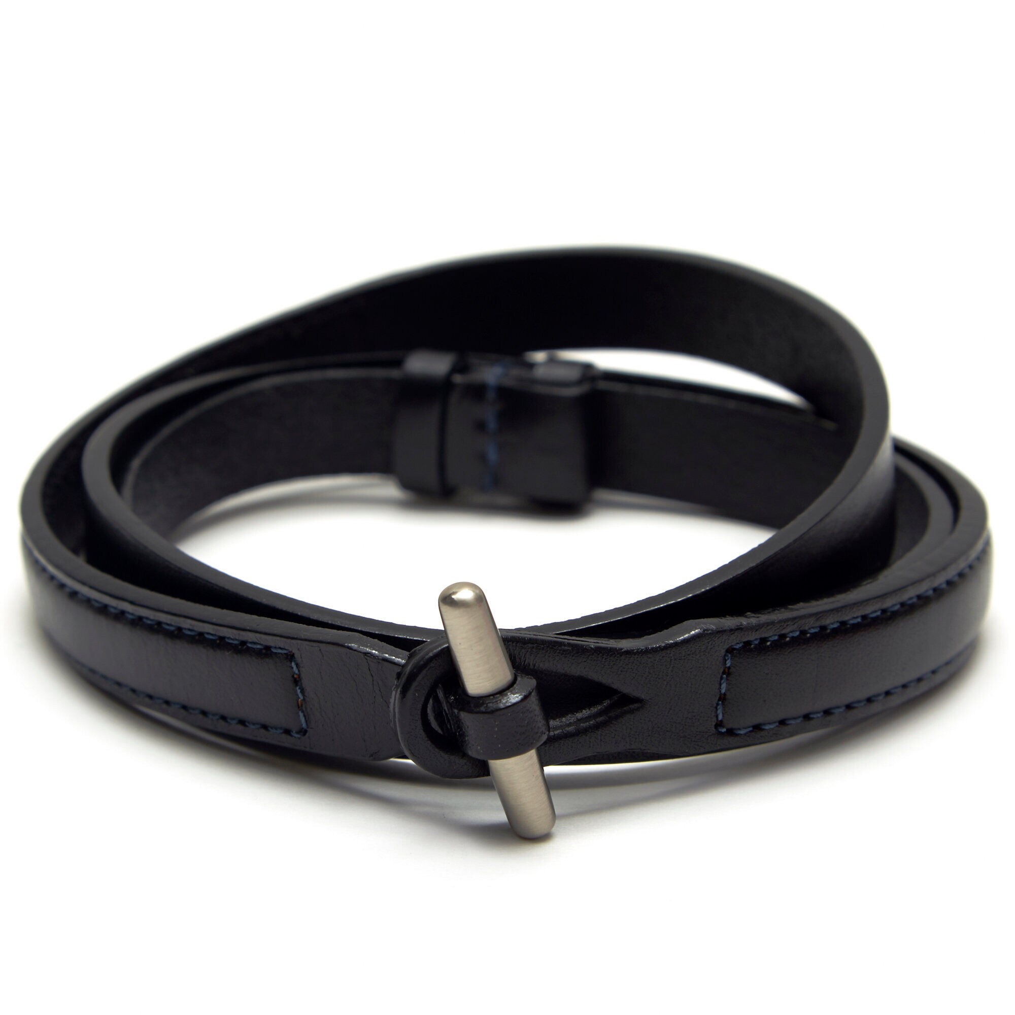 Leather Toggle Belt,Black,large