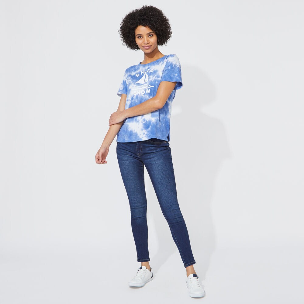 NAUTICA JEANS CO. TIE-DYE GRAPHIC T-SHIRT,Bright White,large