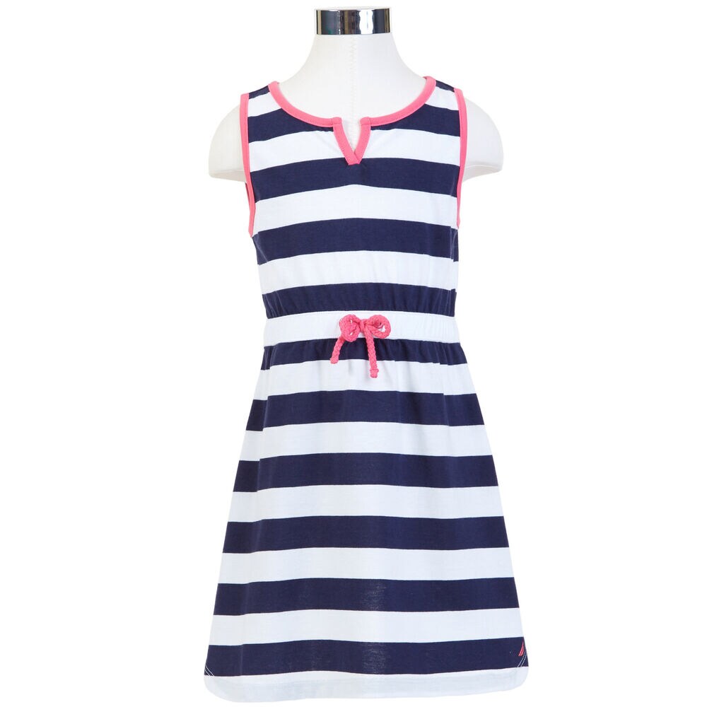 Little Girls' Striped Sleeveless Dress (2T-7) ,Navy,large