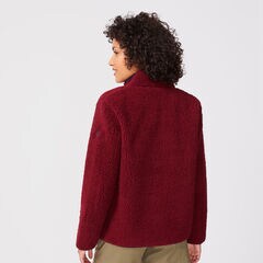 QUARTER-ZIP SHERPA PULLOVER,Classic Red,large