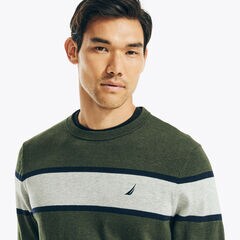 NAVTECH STRIPED CREWNECK SWEATER,Dark Hunter,large