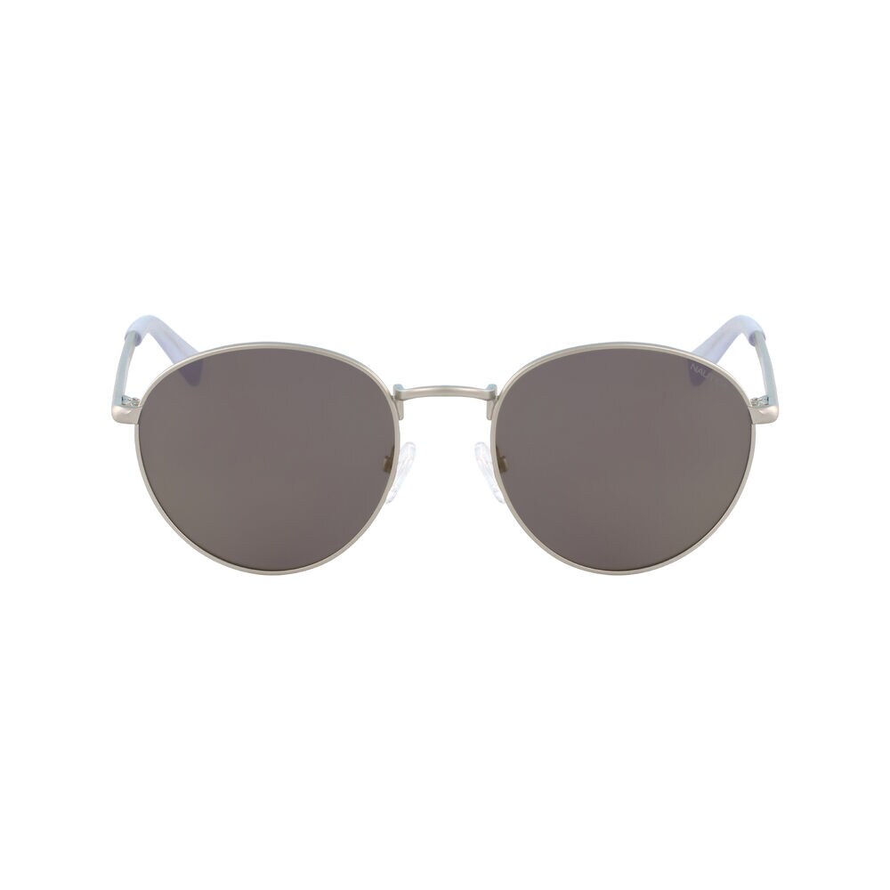 Round Sunglasses with Matte Frame,Silver,large