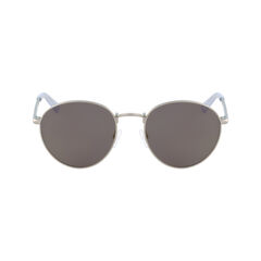 Round Sunglasses with Matte Frame,Silver,large