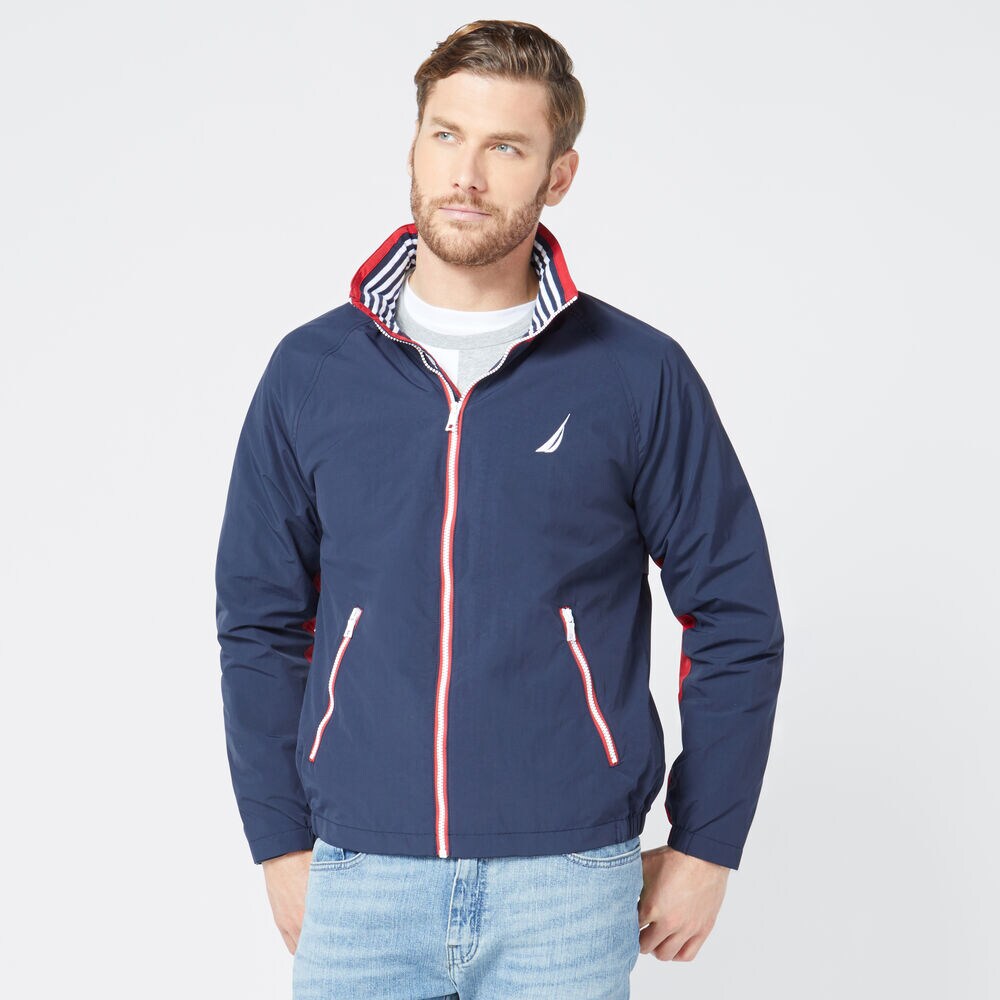 LOGO BOMBER JACKET,Navy,large