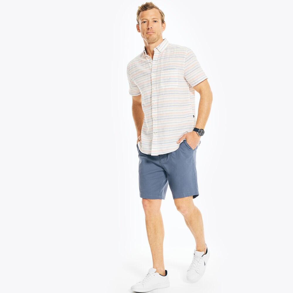 LINEN SHORT-SLEEVE SHIRT,Sail White,large