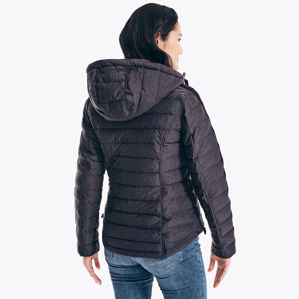 PACKABLE STRETCH HOODED JACKET,Grey Heather,large