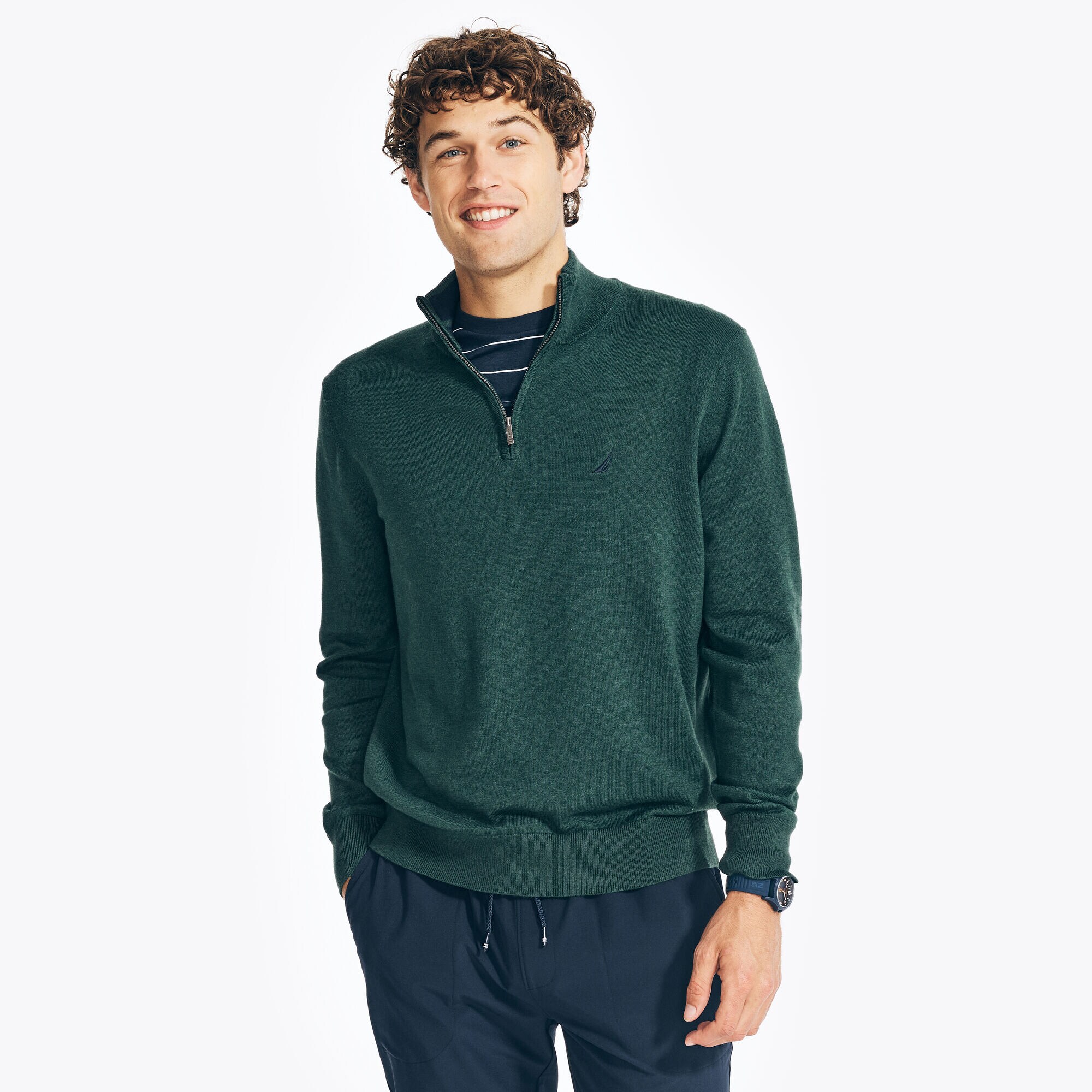 Navtech Quarter-Zip Sweater,Spruce,large