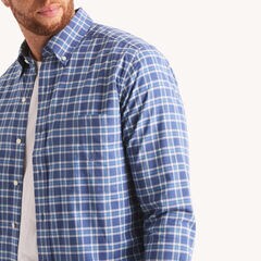 Big & Tall Plaid Shirt,Nite Sea Heather,large