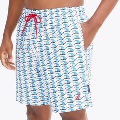 8" NAVTECH SUSTAINABLY CRAFTED WAVE ICON PRINT SWIM,Bright White,large