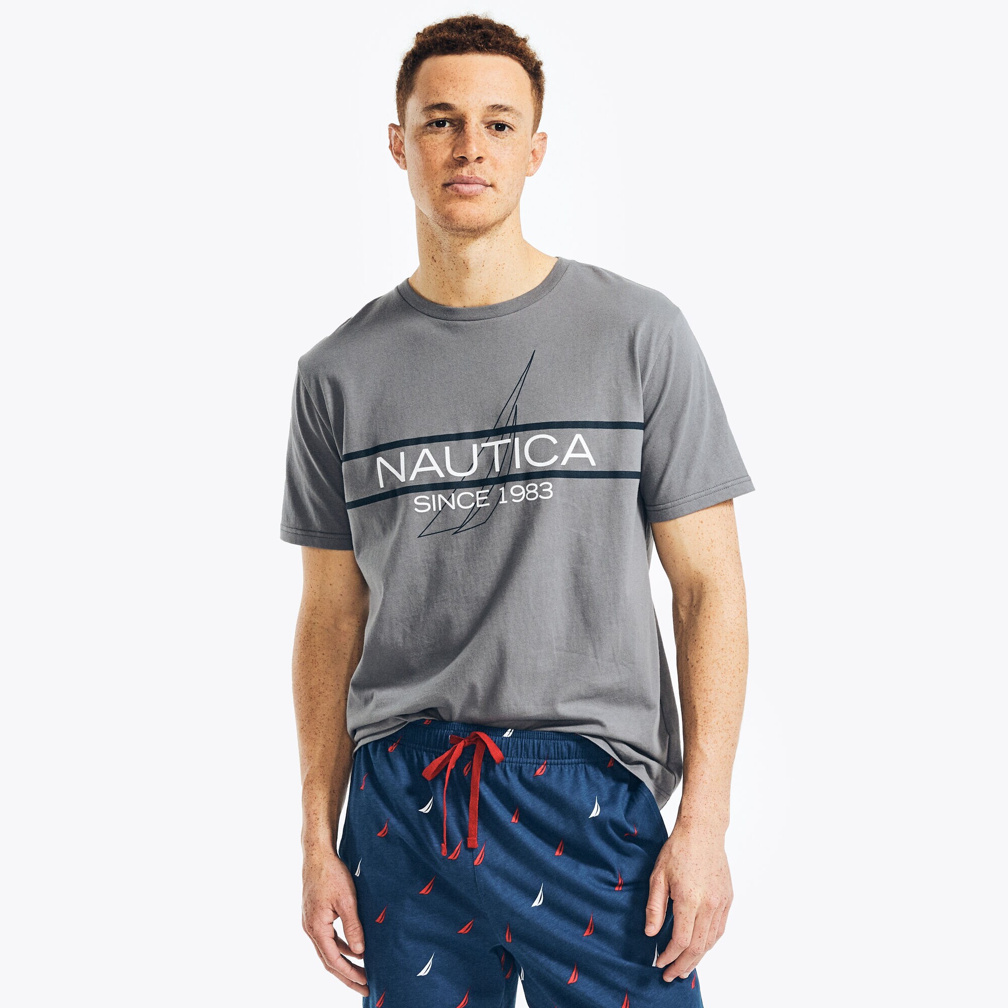 SINCE 1983 GRAPHIC SLEEP T-SHIRT,Grey Shadow,large