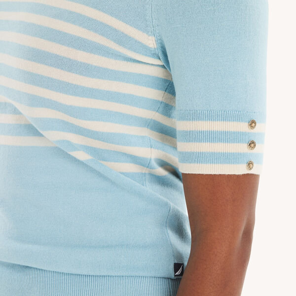 Striped Short-Sleeve Sweater