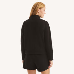 Fleece Quarter-Zip,Black,large